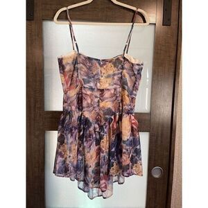 Cider Women Size XL Floral‎ Artsy Printed Dress Built In Cups And Bodysuit.